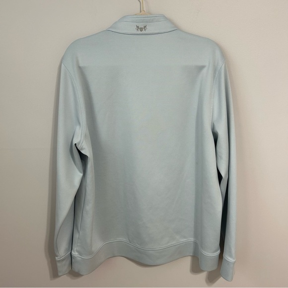 Hickey Freeman Light Blue Quarter Zip Up Long Sleeve Sweater Men’s Size Large - Picture 6 of 7